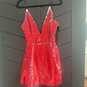 Lucy in the Sky Sparkling Red Mini Dress
